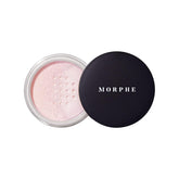 MORPHE Bake & Set powder packaging highlights talc-free formula for a light, natural finish.