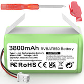 Morpilot RVBAT850 battery front view for Shark vacuum, extending runtime.