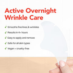 Morrow forehead patches close-up highlighting peptides and hyaluronic acid for absorption.