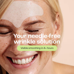 Morrow forehead patches applied on forehead to smooth fine lines overnight.