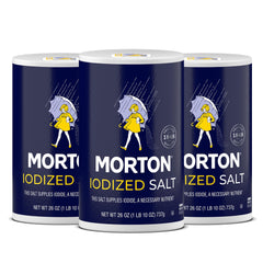 Morton iodized salt bottle pour demonstrates easy, controlled seasoning