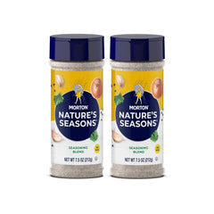Morton Nature's Seasons seven-point-five-ounce bottle front view, versatile no-MSG seasoning for lighter meals.