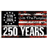 MOSADO 250th Anniversary flag double-sided for clear readability from both sides.