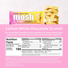 Close-up of MOSH bar highlighting Cognizin and lemon zest flavor