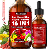 MOSSHFEECO Red Yeast Rice bottle pour shows dosing flexibility for daily support