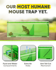 Motel Mouse no-touch release mechanism shown for safe handling.