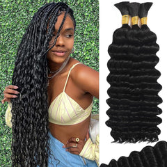 MOTFIN boho braiding hair 110g 20in deep wave bundles for lasting braided styles