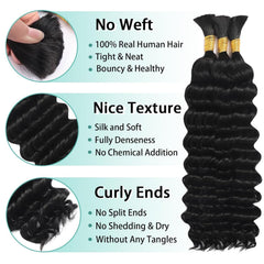 MOTFIN virgin Brazilian curly hair for braids offers smooth, bouncy texture