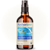 Motherlove Sitz Bath Spray bottle front showcasing organic formula for postpartum comfort.