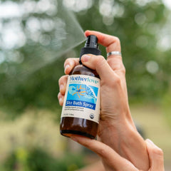 Lavender aroma of Motherlove Sitz Bath Spray enhances a calming routine.