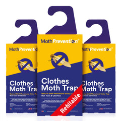 MothPrevention powerful traps in a closet setup attract moths away from garments.