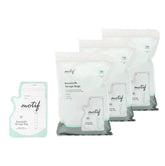 Motif Medical breastmilk bags with easy pour spout for mess-free transfers.