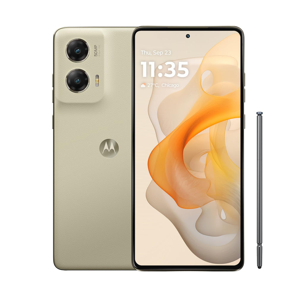 Motorola Moto G Stylus 5G 2024 front view in Caramel Latte, unlocked for US use