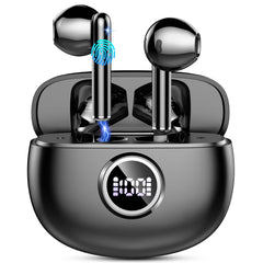 Motost wireless earbuds beside a compact charging case for portability.