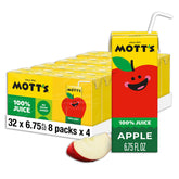 Mott's 100% Apple Juice boxes in a 32-count package for easy family refreshment.