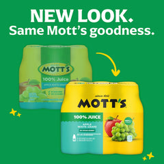 Motts label closeup, showcasing no added sugar and 100% fruit juice.