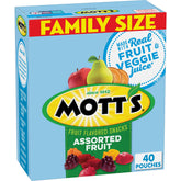 Mott's Assorted Fruit Snacks 40-count family pack, convenient for lunch boxes and on-the-go