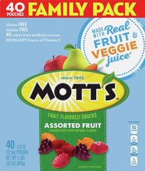 Gelatin-free gummies with real juice by Mott's for a light fruity bite
