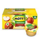 Mott's Cinnamon Applesauce 4oz cups pack offers a portable, kid-friendly snack.