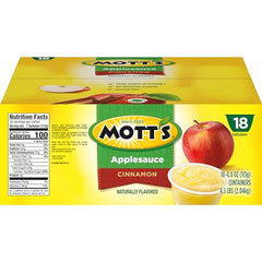 Mott's cinnamon applesauce with ripe apples highlights natural sweetness.