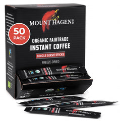 Mount Hagen dispenser box with 50 sticks front view for quick, grab-and-go coffee