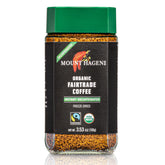 Mount Hagen instant decaf jar shows rich flavor without caffeine, ideal for evenings