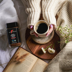 Mount Hagen organic Arabica beans from Papua New Guinea for a balanced taste.