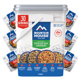 Mountain House expedition meal bucket ready for outdoor adventures.