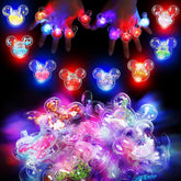 Mouse Party Favors glitter ring on hand adds festive glow