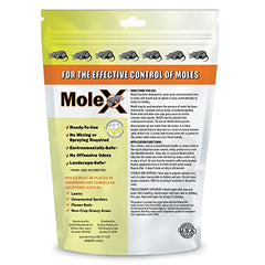 MouseX MoleX bag back label lists safety and USA manufacturing details