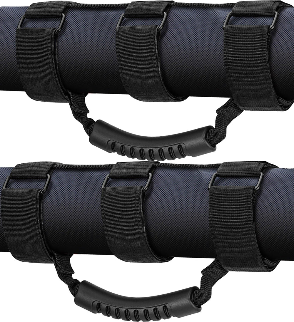 Moveland grab handle on roll bar offers secure entry grip for Jeep