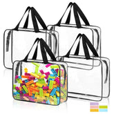 MOWPOG clear PVC zipper bag showing contents for quick access and organization