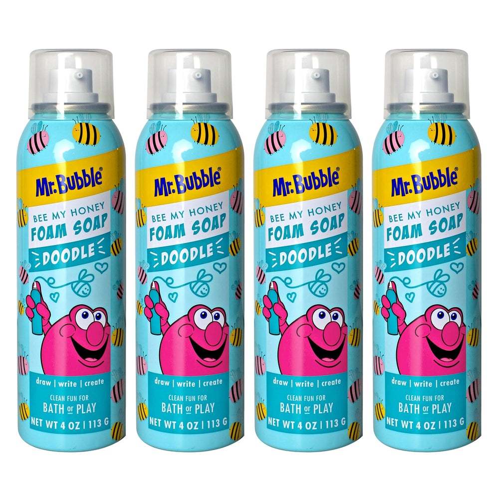 Mr. Bubble Bee My Honey foam soap bottle with blueberry honey scent for playful baths