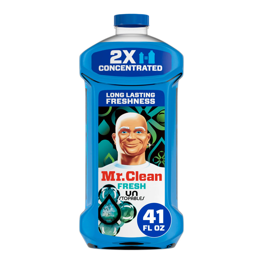 Mr. Clean 2X Concentrated bottle for versatile all-surface cleaning.