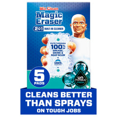 Mr. Clean Magic Eraser Ultra Foamy pack demonstrates multipurpose cleaning power.