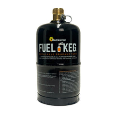 Mr. Heater Fuel Keg 1lb tank close up highlights durable, refillable design for portability.