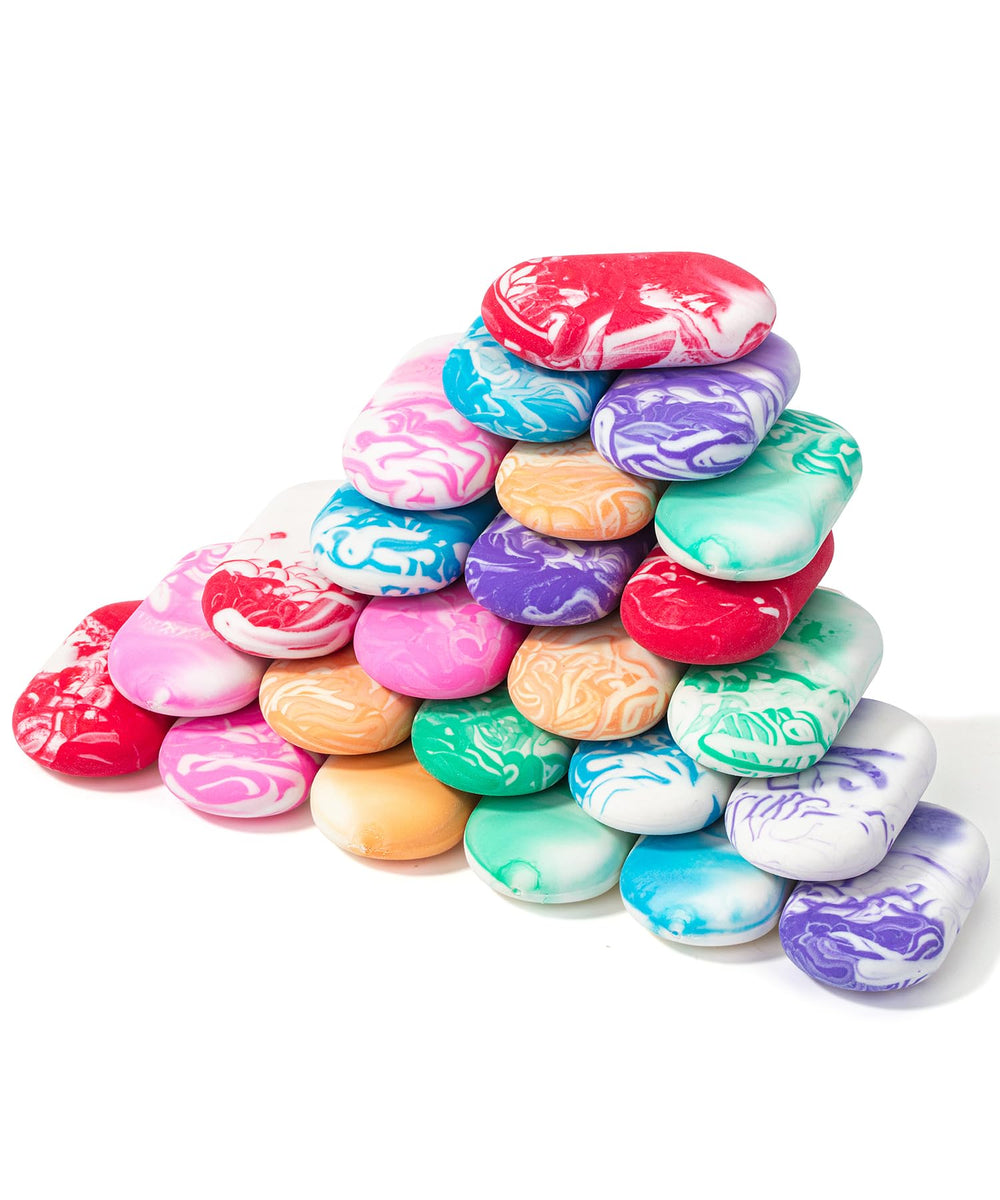 Mr. Pen 24-pack erasers with vibrant marble colors for creative note-taking.