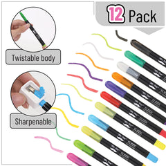 Twistable top design of Mr. Pen Gel Crayons enables mess-free art sessions