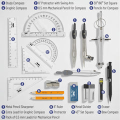Mr. Pen metal divider and compasses for accurate drafting and clean line work.