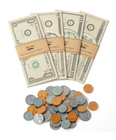Mr. Pen play money set with 60 bills and 90 coins for hands-on money math