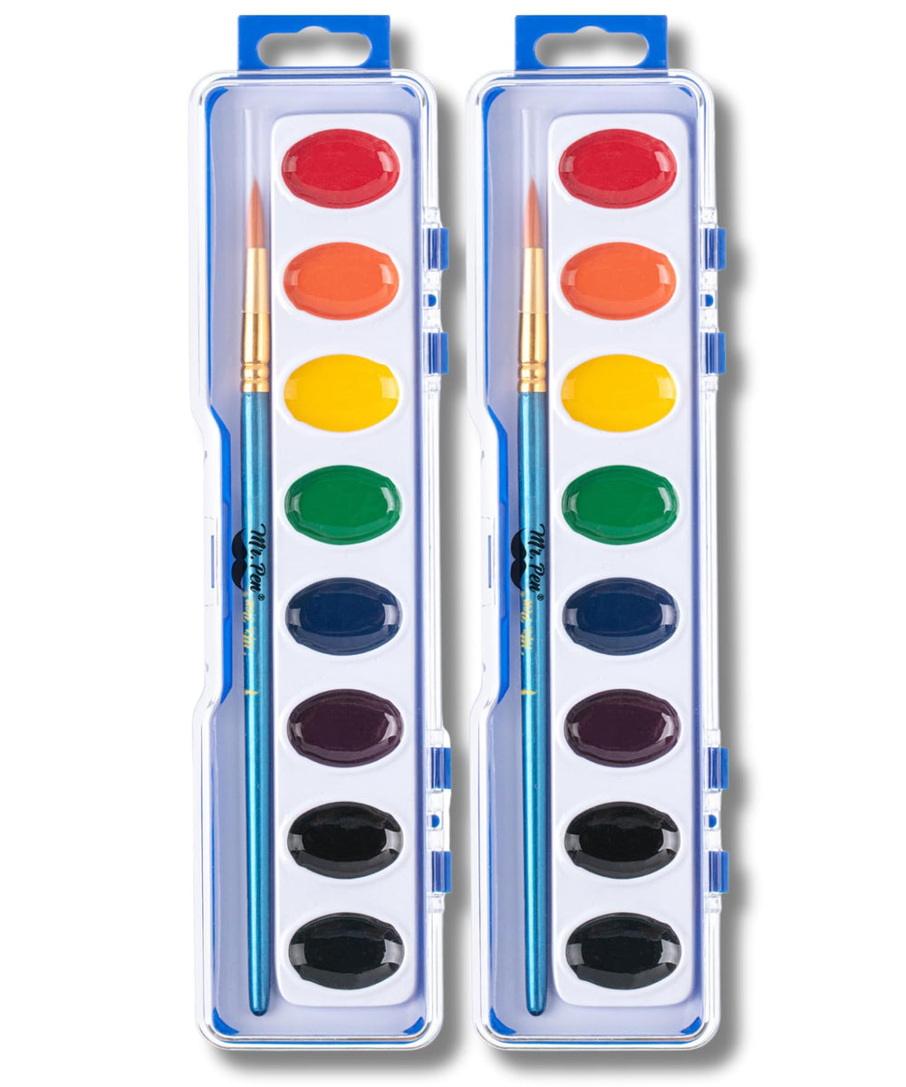 Mr. Pen washable watercolors 2-pack display for vibrant color options and easy cleanup