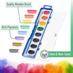 Mr. Pen washable watercolors open palette showing pigments and brush included