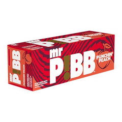 MR PIBB Punchin' Peach label close-up highlights bold branding