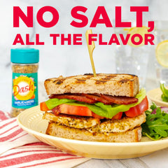 Mrs. Dash packaging on shelf emphasizes salt-free option for flavorful meals.
