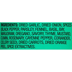 Close-up of Mrs. Dash garlic herb blend with bold, aromatic spices.