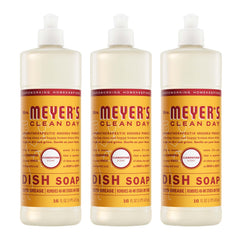 Mrs. Meyer's Clean Day Clementine dish soap bottle with bright citrus scent.