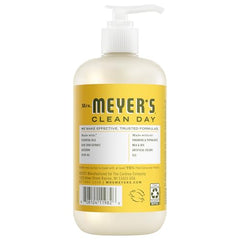 Close-up of Dandelion label on Mrs. Meyer's hand soap highlighting fragrance.