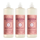 Mrs. Meyer's Clean Day Rose dish soap bottle powers through grease