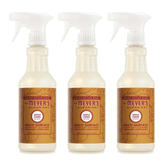 Mrs. Meyer's Clean Day Apple Cider bottle on counter for quick surface cleaning.