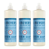 Mrs. Meyer's Clean Day Rain Water dish soap bottle ready to tackle grease.
